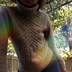 Vintage Cable Knitted Turtleneck Sweater